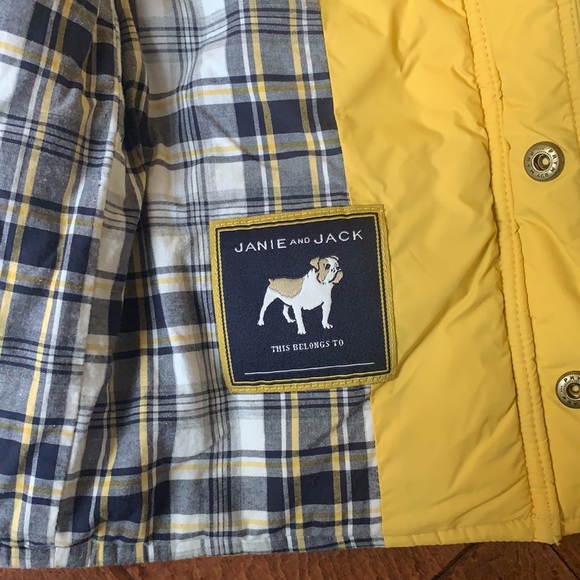 Janie and Jack yellow plaid quilted vest 4T - Picture 2 of 4
